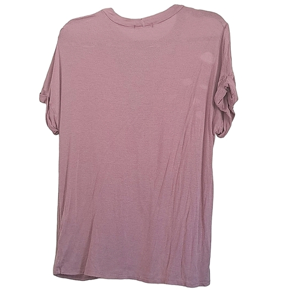 Charlotte Russe Pink Distressed Short Sleeve Tee - Picture 2 of 4